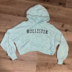 Hollister logo cropped hoodie